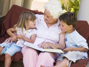 Grandma Reading to Grandchildren